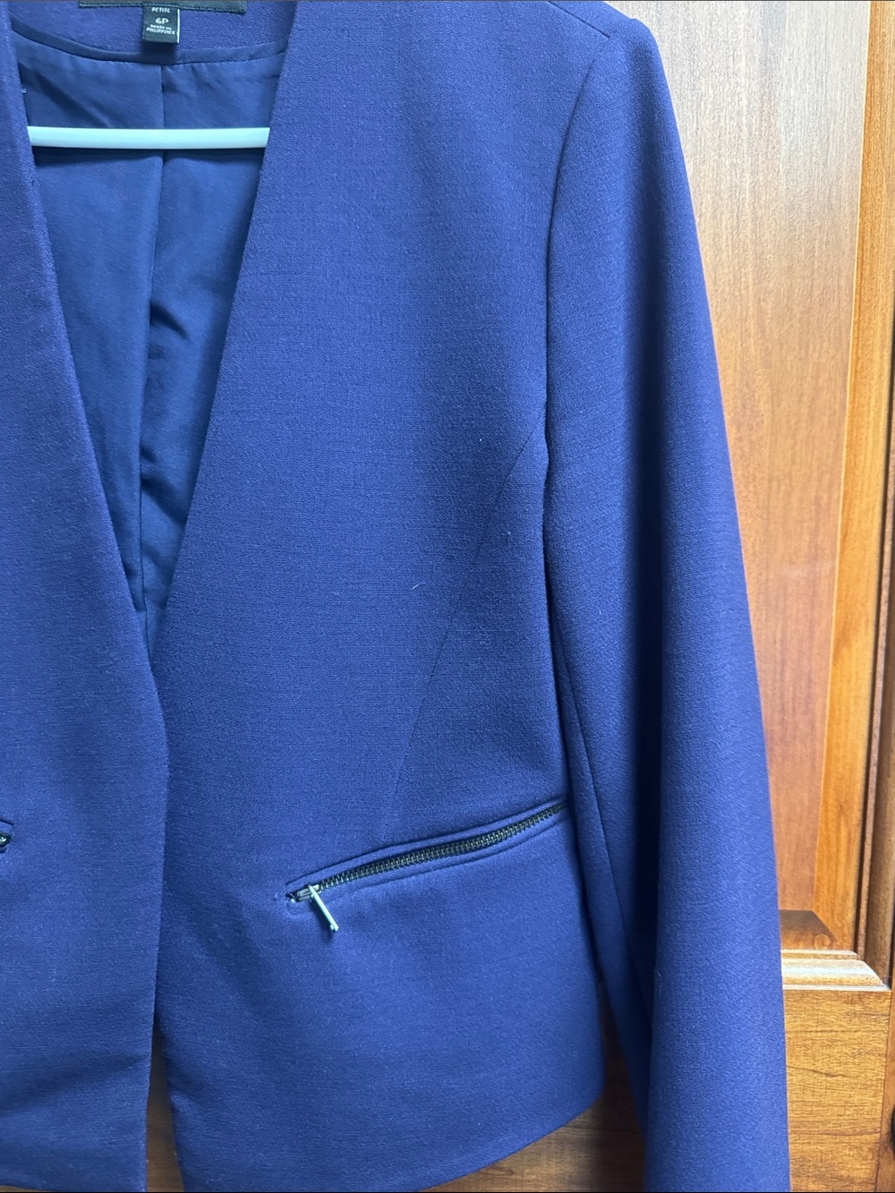 Banana Republic Deep Purple Open-Front Cropped Blazer - Picture 3 of 6